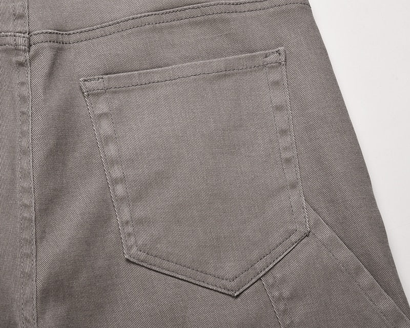 Solid Color Multi Pockets Denim Pants