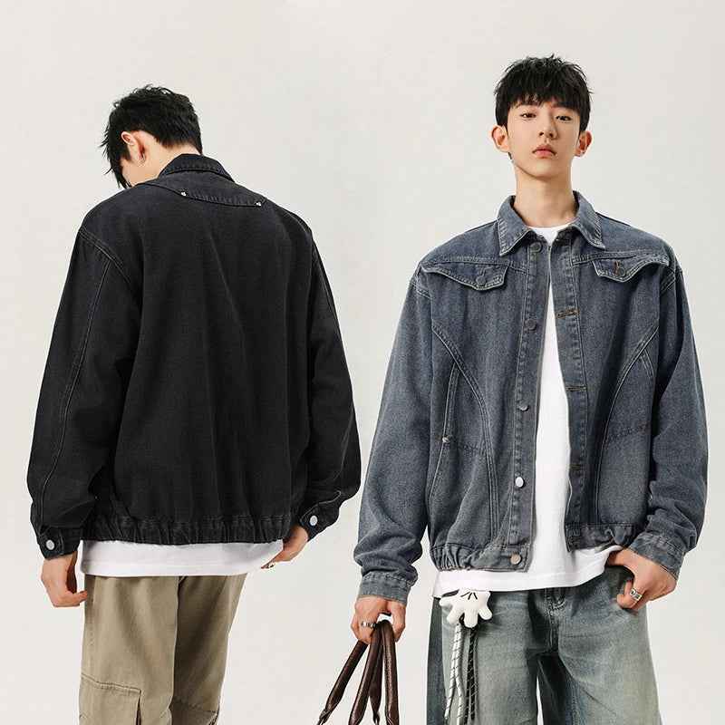 Y2K Korean Style Autumn Washed Denim Jacket
