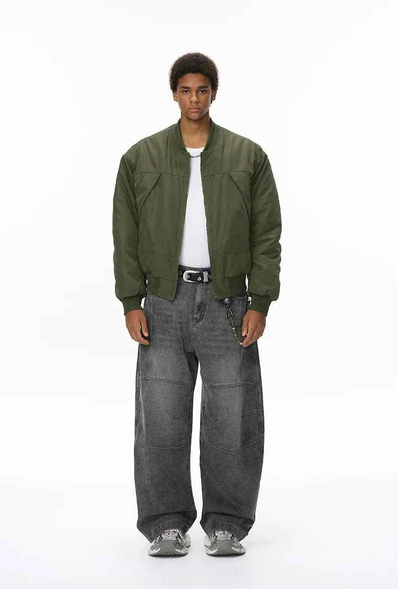 Streetwear Detachable Layered Winter Baseball Jacket