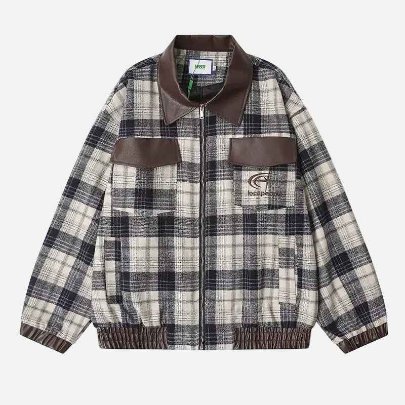 Patchwork Japanese Style Leather Jacket
