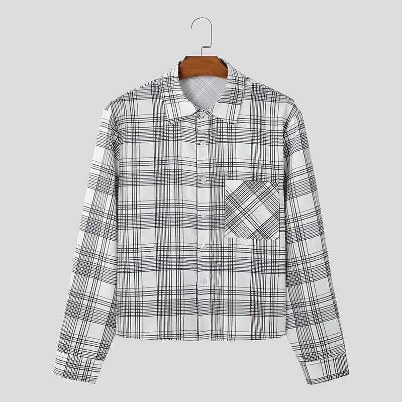 Men Casual Plaid Oversize Long Sleeve Shirt
