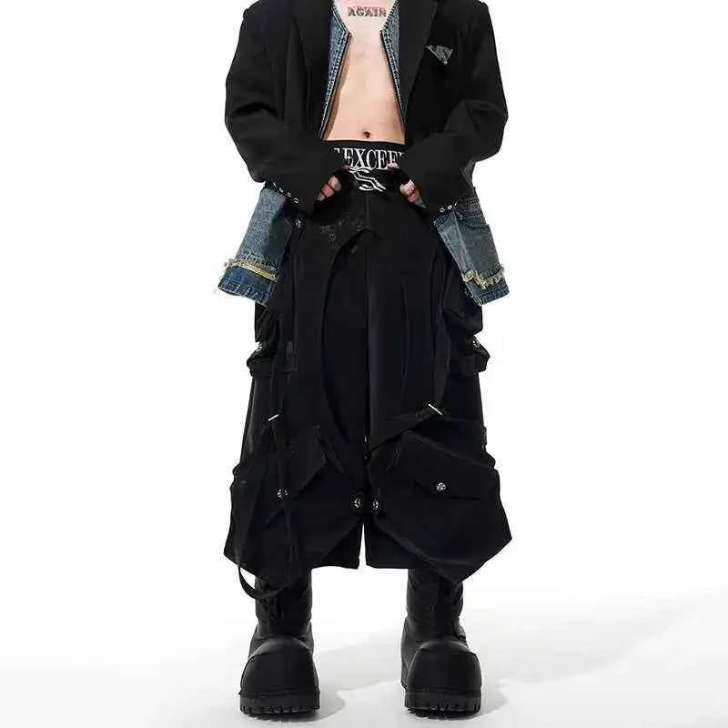 High Street Stylish Patchwork Straight Baggy Jorts