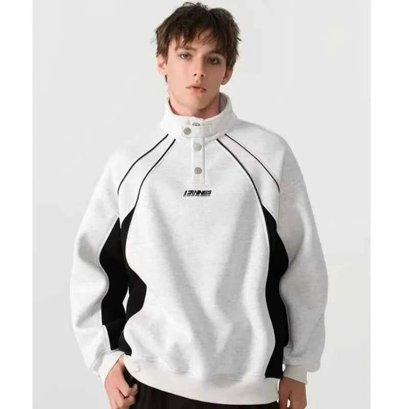 Y2K Streetwear High Collar Casual Long Sleeve Sweatshirt