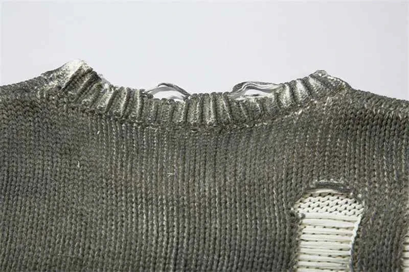 Vintage Distressed Loose Knitwear Sweater