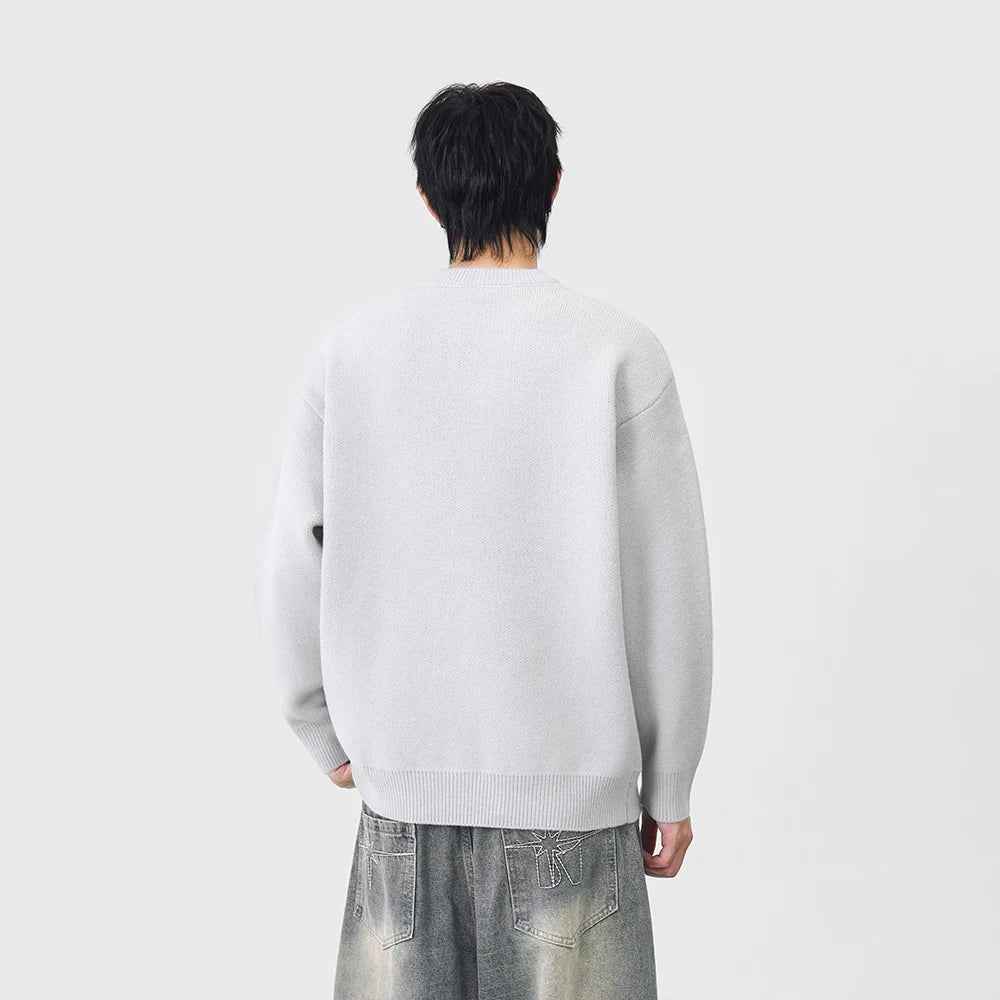 Cozy Horse Print Crew Neck Classic Sweater