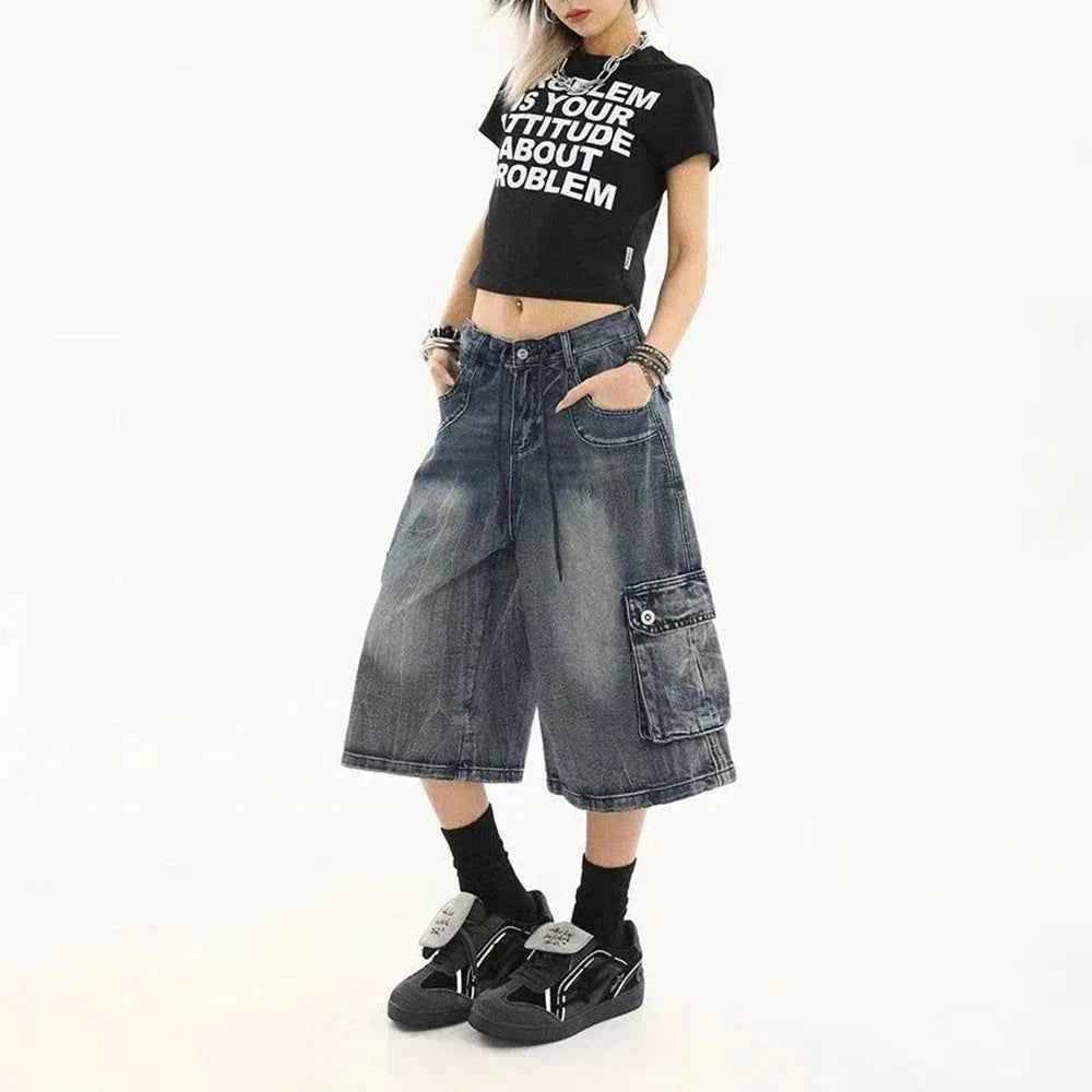 Premium Straight Fit Workwear Denim Cargo Jorts