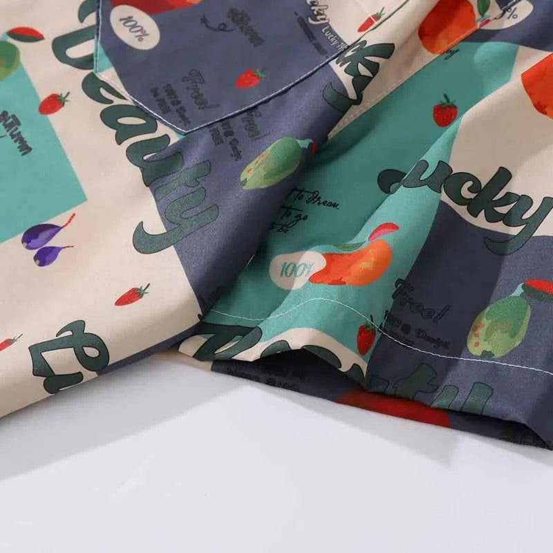 Cool Summer Fruit Graphic Short Sleeve Shirt