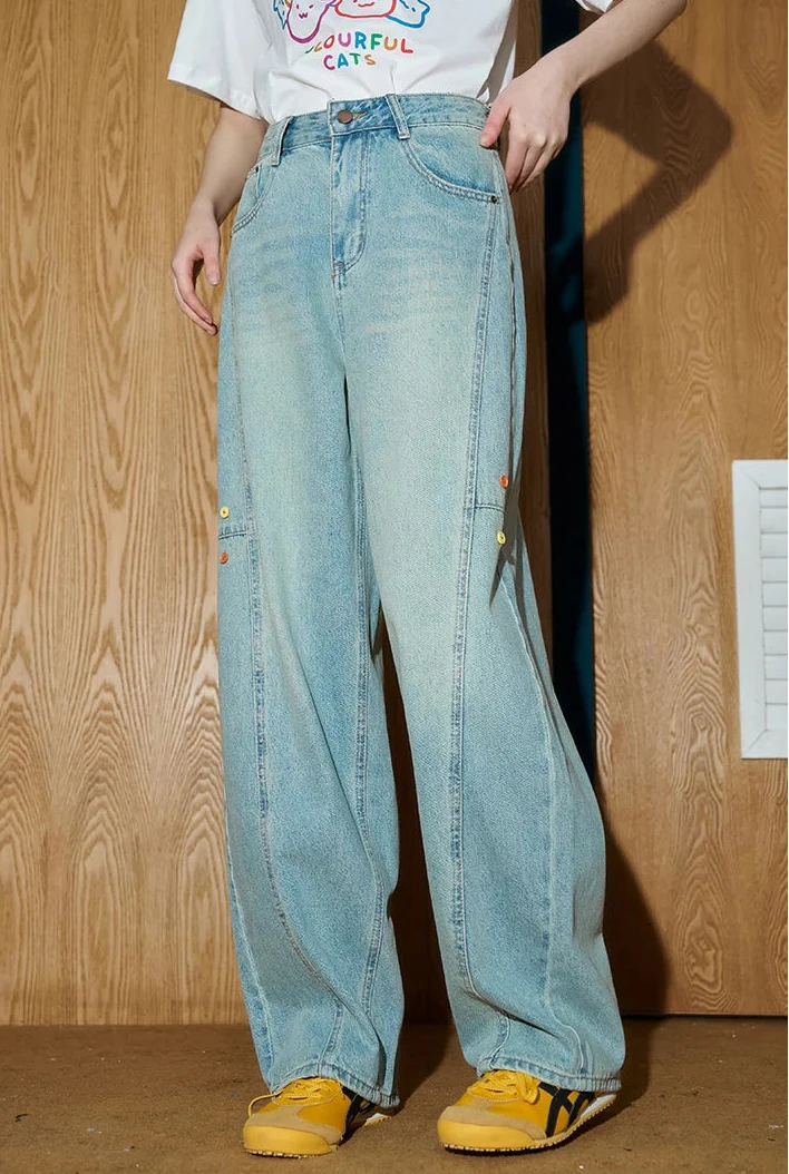 Floral Print Hip Hop Straight Leg Jeans - Luxuryurbanwear