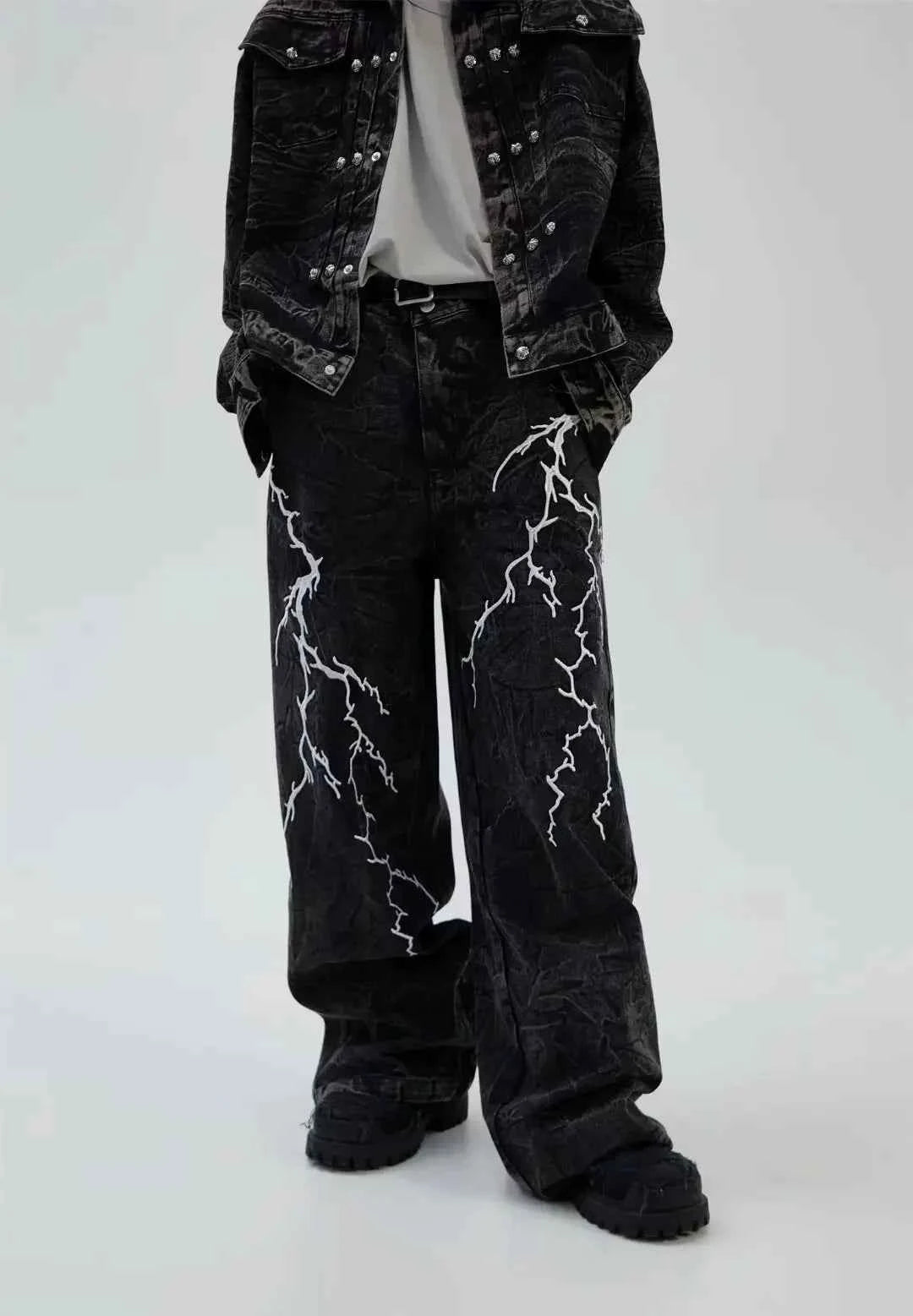 American Washed Flare Lightning Jeans