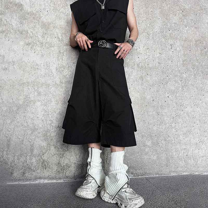 High Quality Solid Color Pockets Jorts