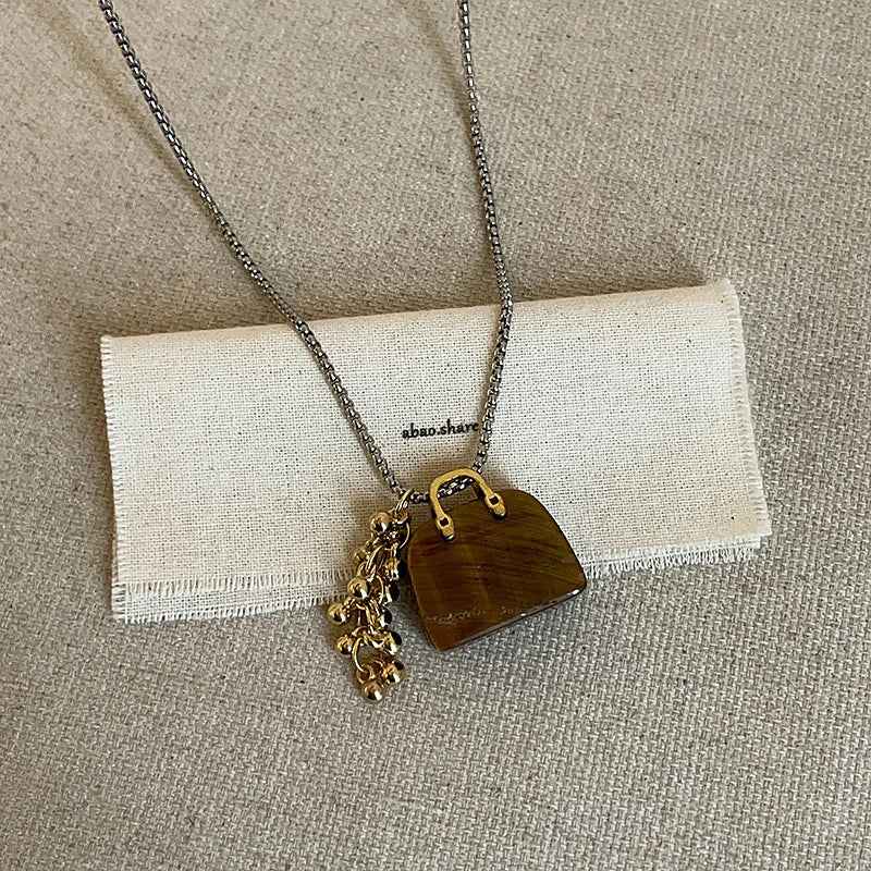 Luxury Beaded Stone Pendant Necklace