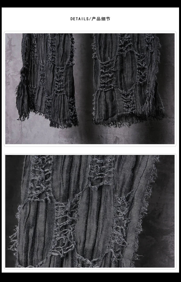 Ripped Design Round Neck Scarf