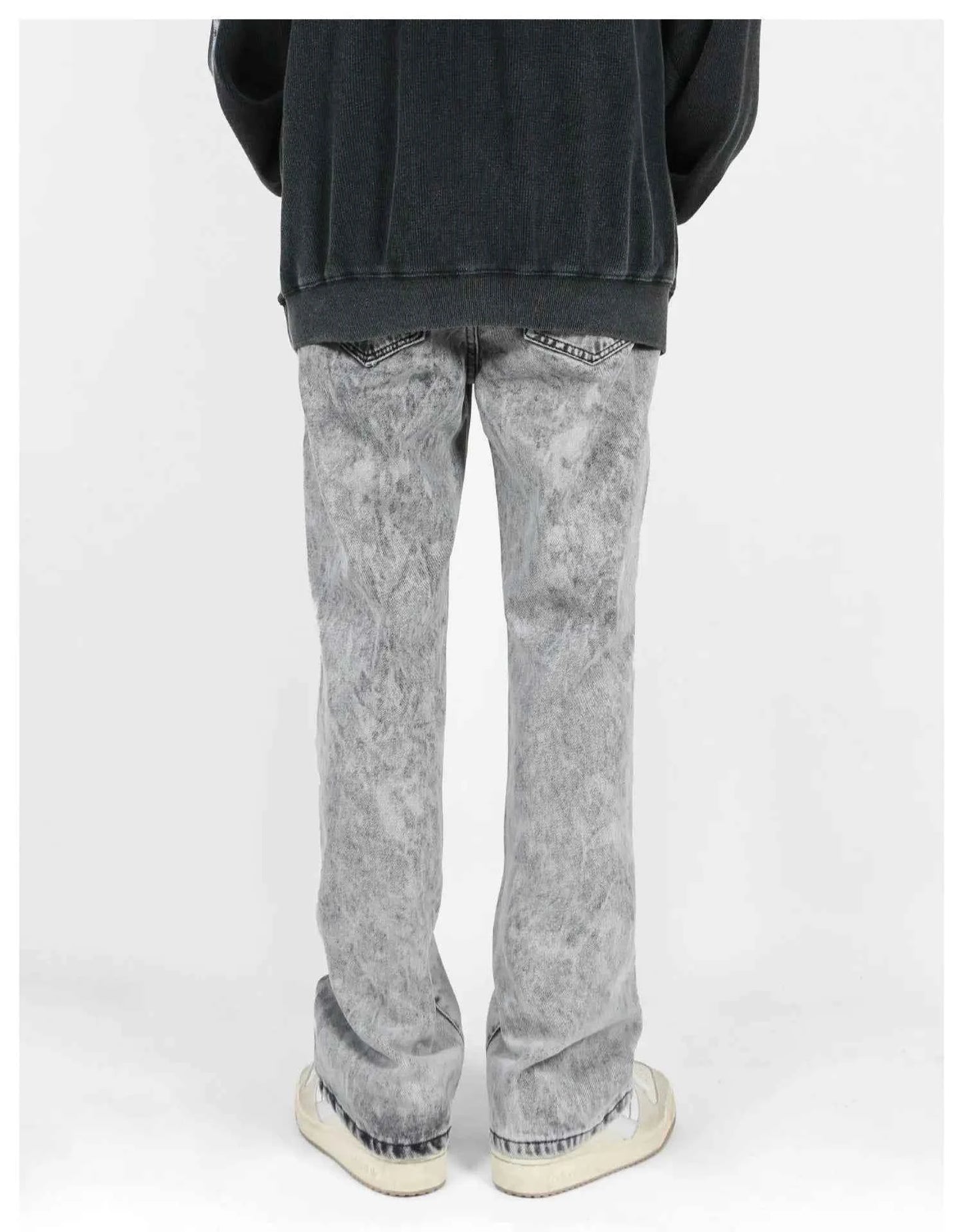 Versatile Acid-Wash Flared Denim Jeans