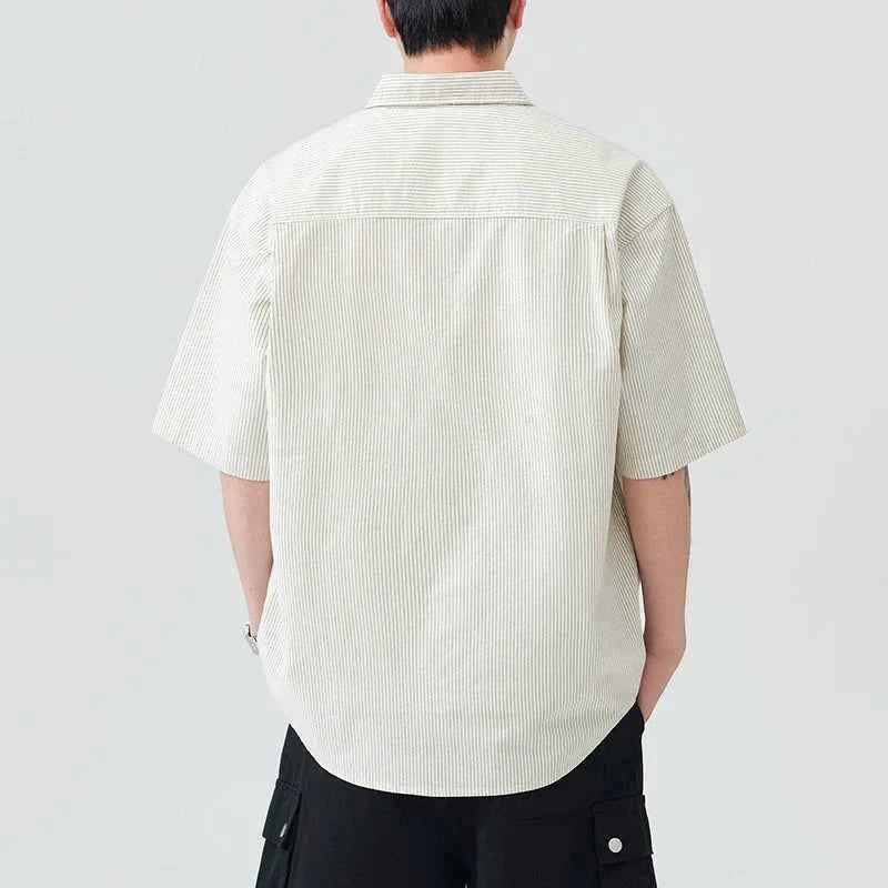 Streetwear Versatile Casual Short Sleeve Striped Shirt
