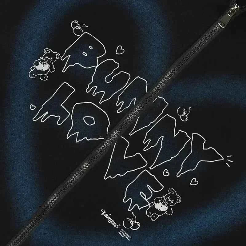 Essential Graffiti Print Hip Hop Hooded Sweatshirt