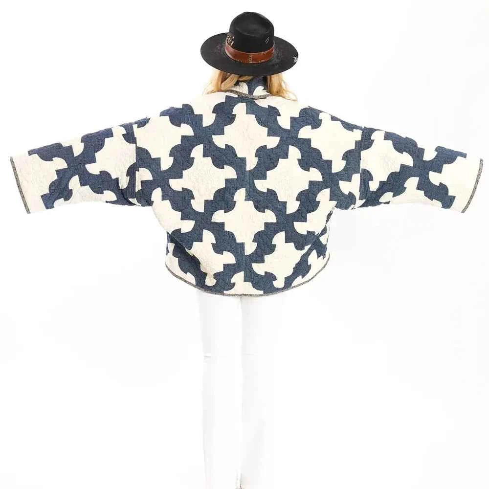 Durable Chic Colorblock Loose Lapel Jacket
