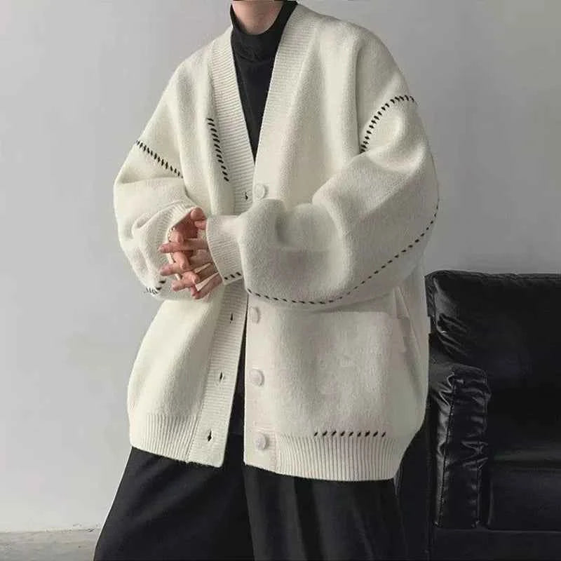 Cozy Oversized Patchwork Knit Cardigan