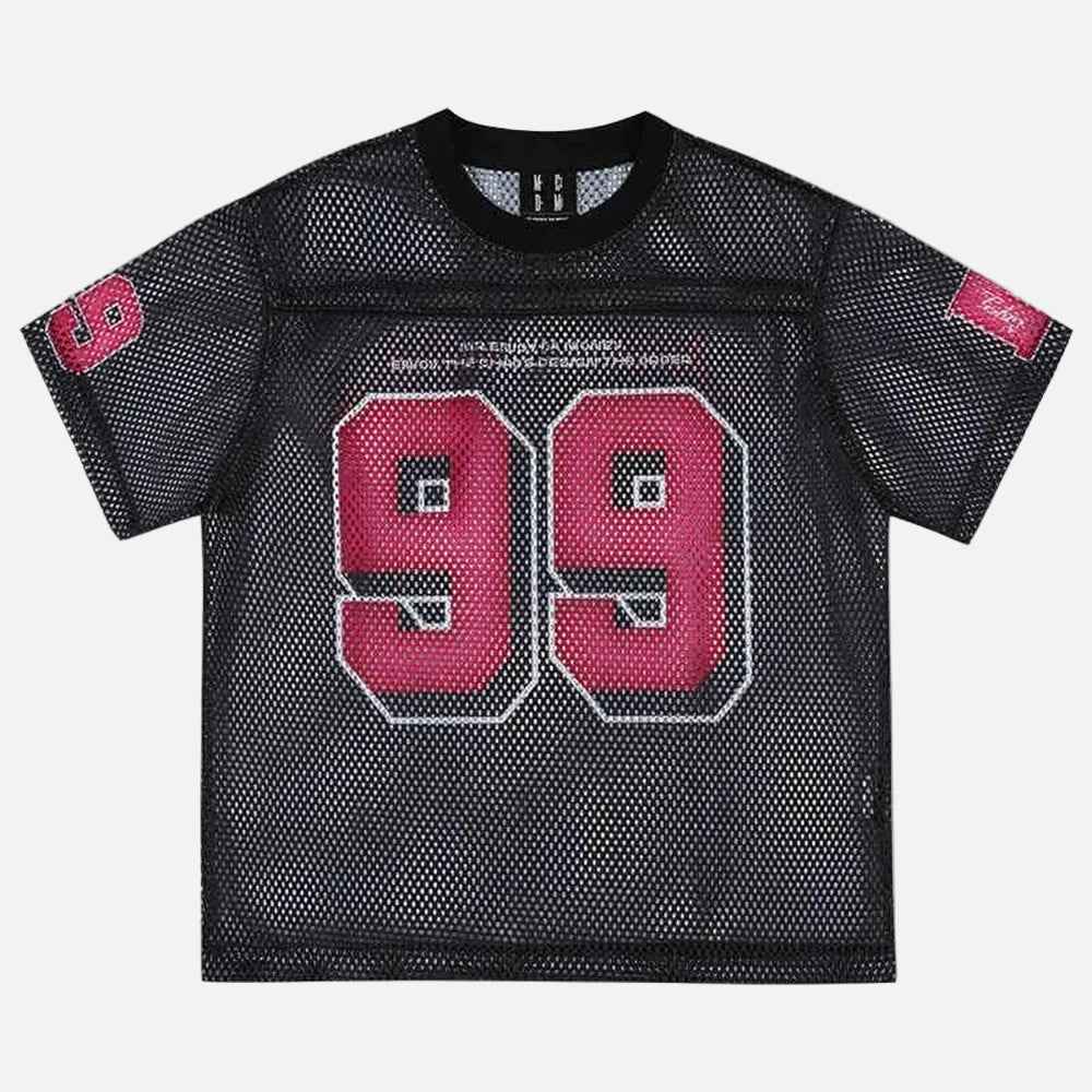 Breathable American Mesh Letter Sports T-Shirt
