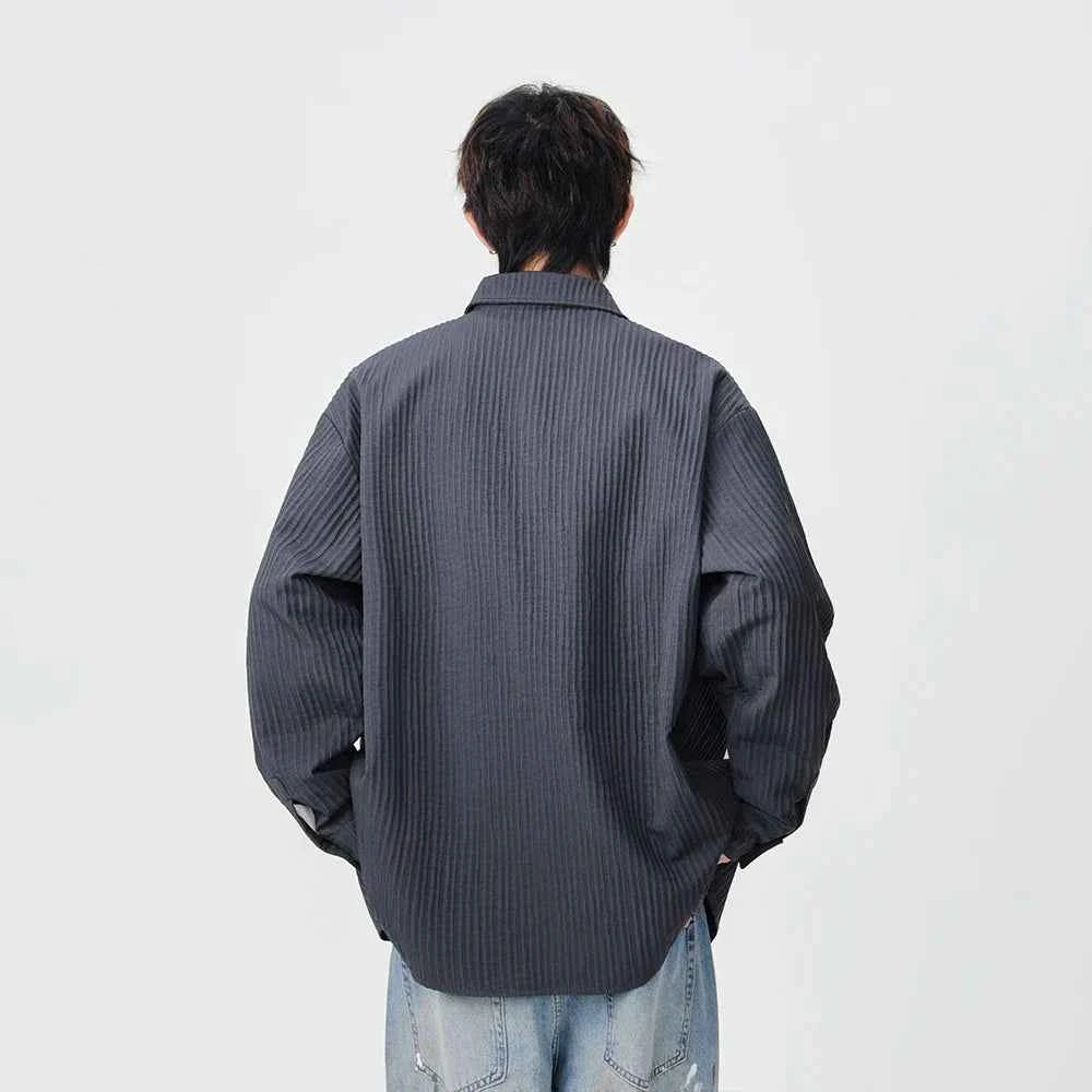 Y2K Vertical Striped Casual Long Sleeve Shirt