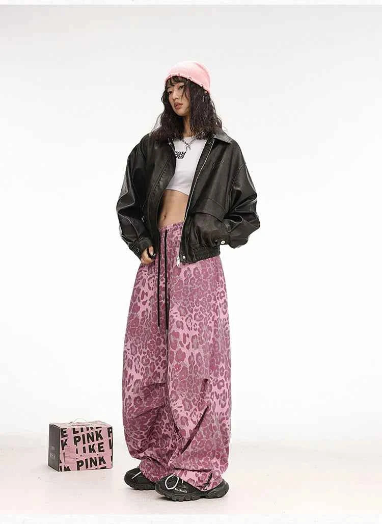 Pink Leopard Dance Hip Hop Pants