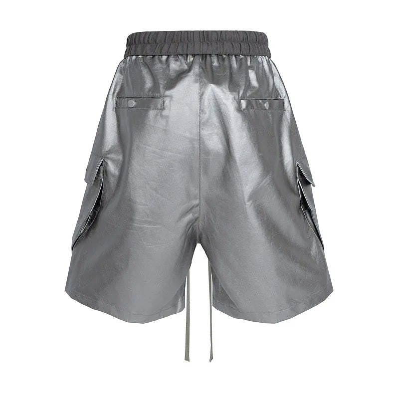 High Street Cleanfit Wide Leg Matte Coated Cargo Shorts