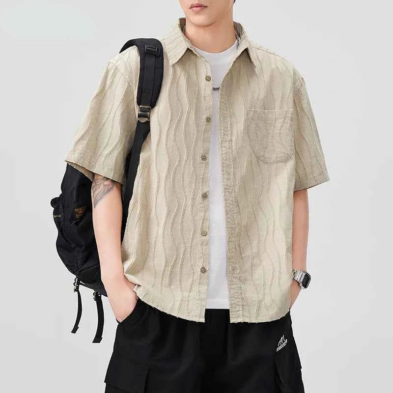 Casual Comfortable Solid Summer Button-Up Shirt
