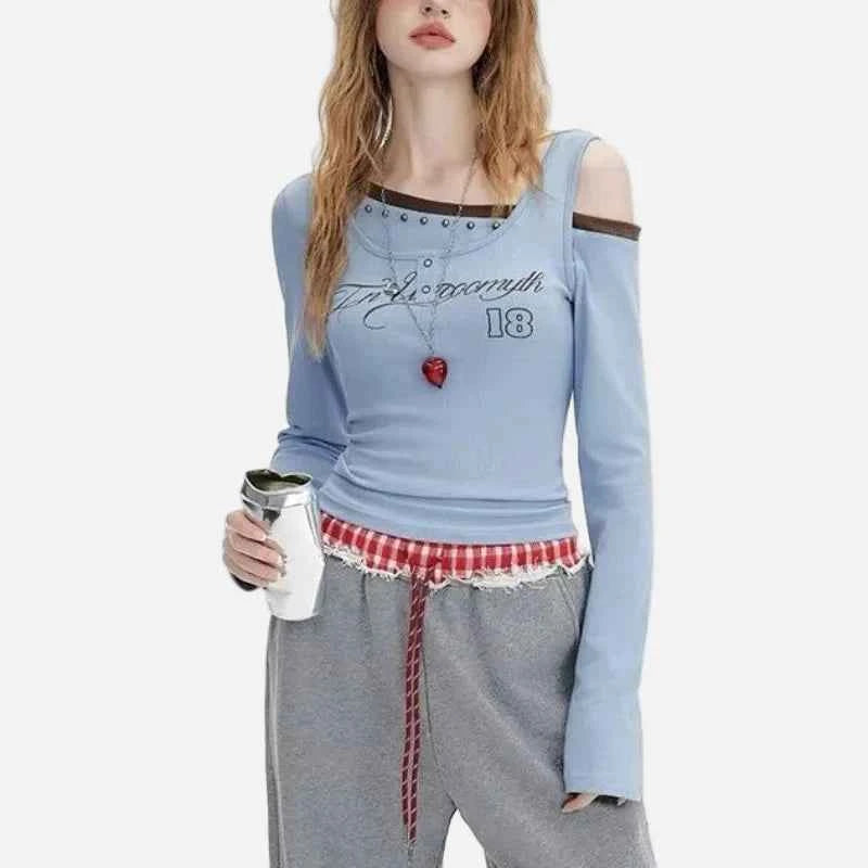 Sexy Diagonal Collar Off Shoulder T-Shirt