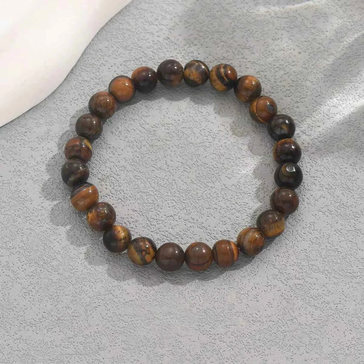 Brown Tigereye Bead Elastic Bracelet