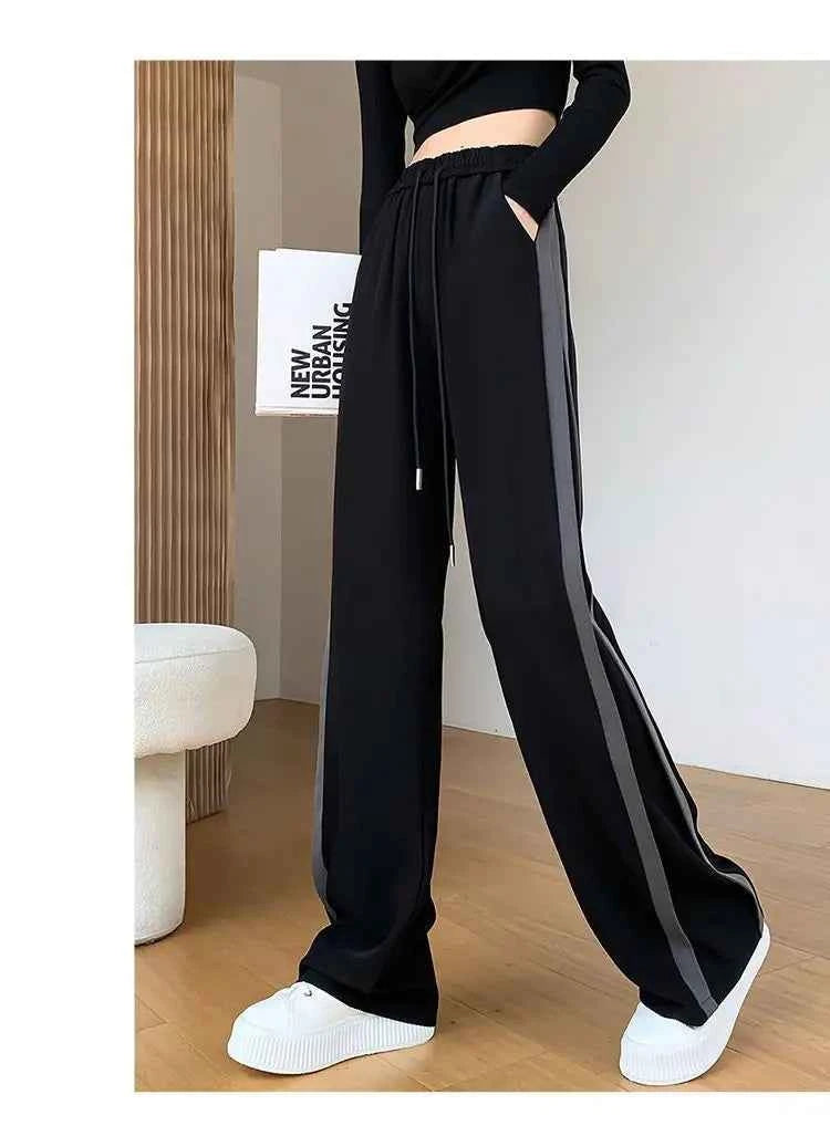 Striped Panelled Loose Pants