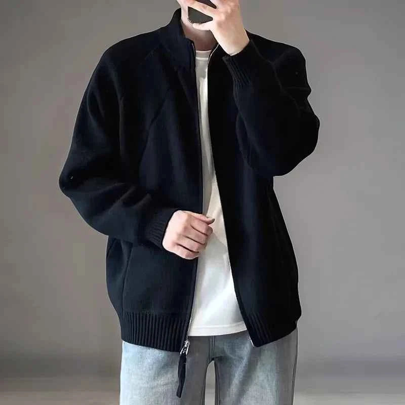 Y2K Warm Knitted Zip Up Casual Cardigan
