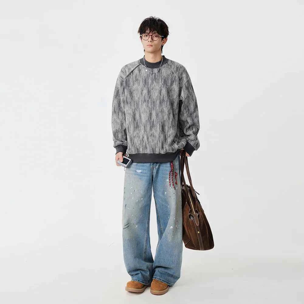 Cozy Textured Raglan Crew Neck Sweatshirt