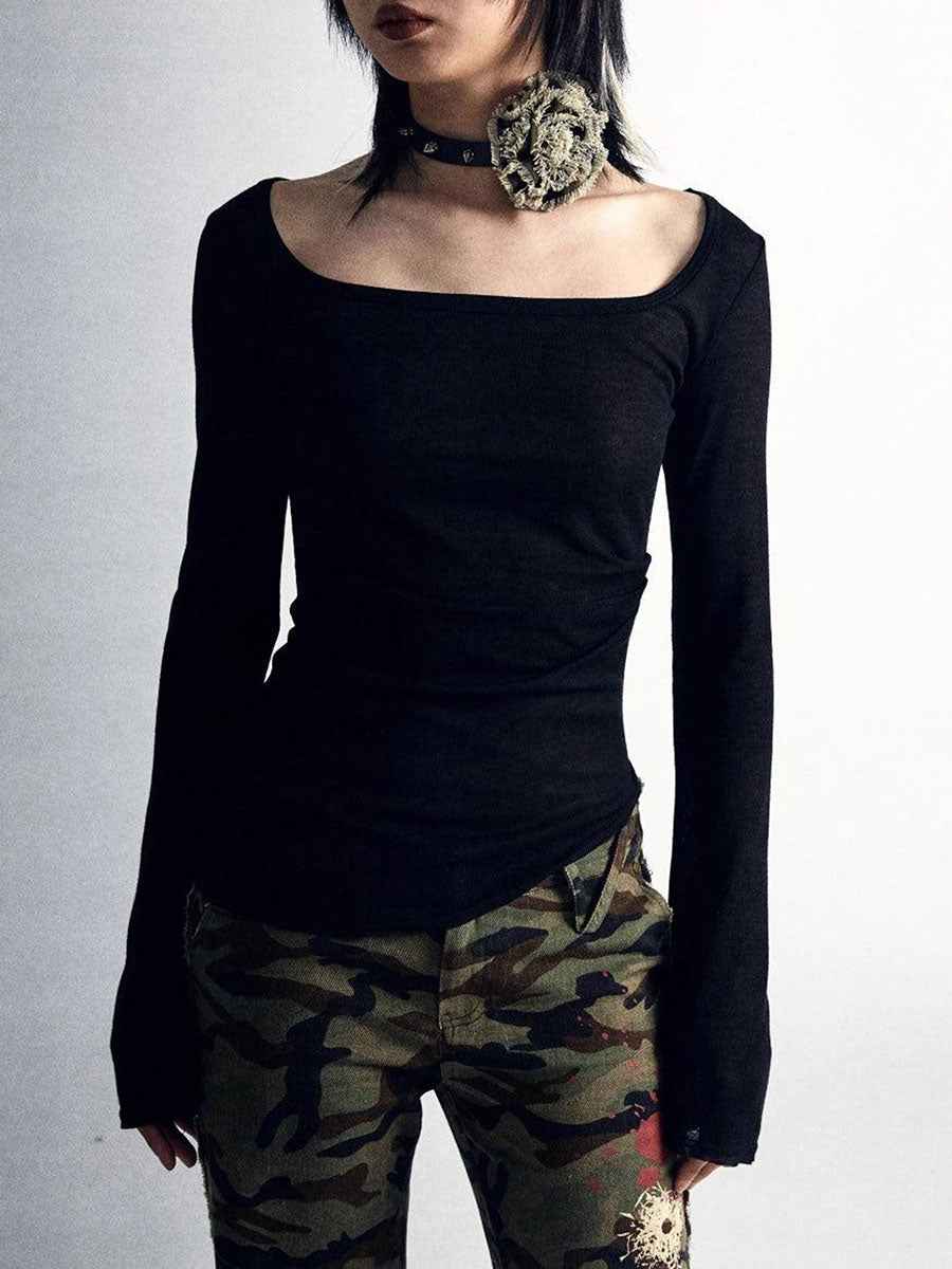 Vintage Retro Flare Sleeve Square T-Shirt