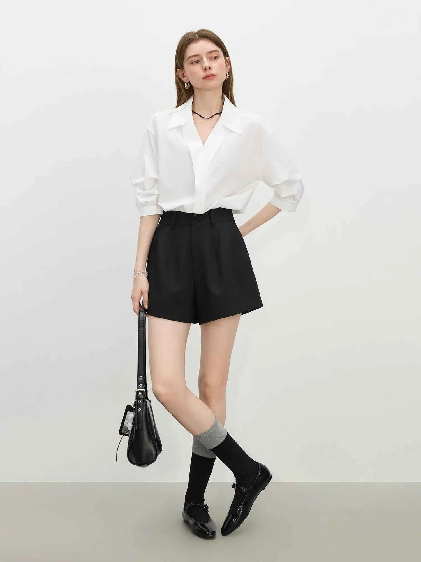 Women Elegant French Style V-Neck Blouse Shirt