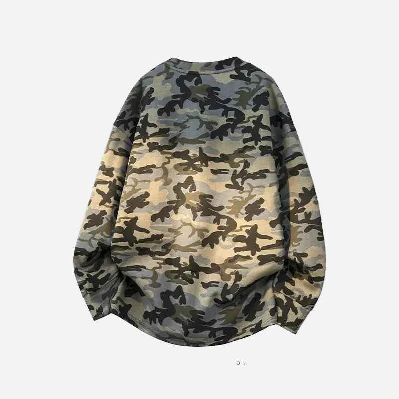 Retro Japanese Camouflage Long Sleeve Sweatshirt