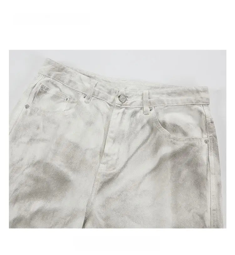 Distressed Dirty White Baggy Pants