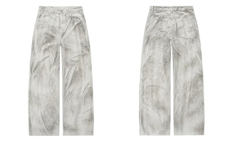 Distressed Dirty White Baggy Pants