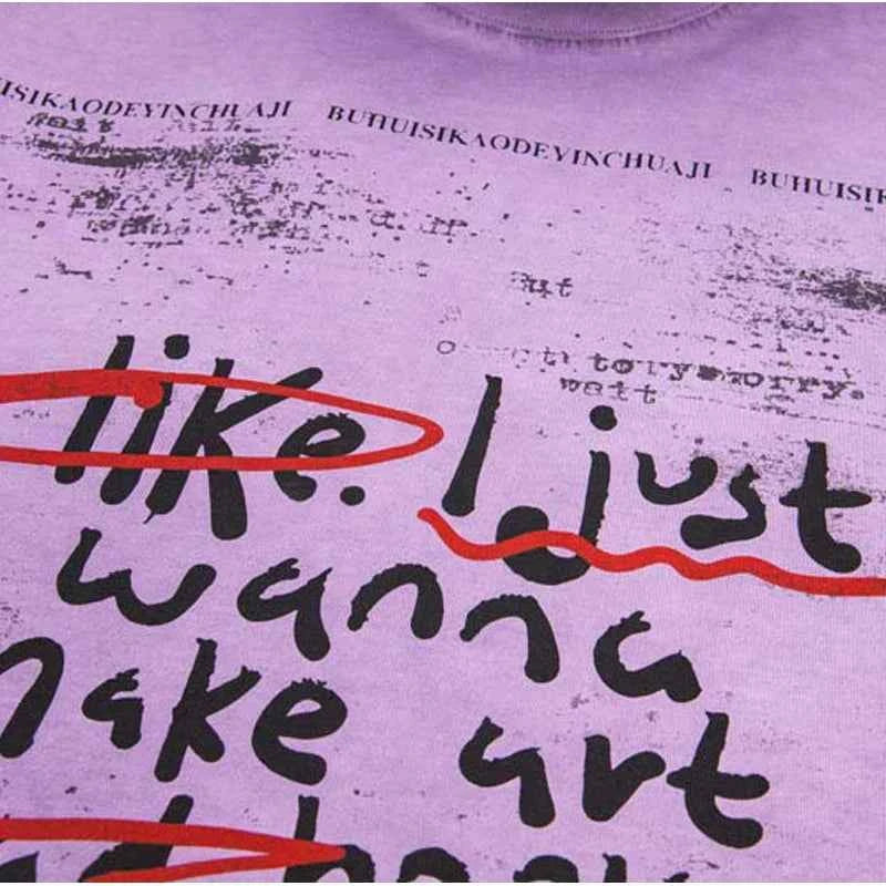 Summer Washed O-Neck Collar Hip Hop T-Shirt