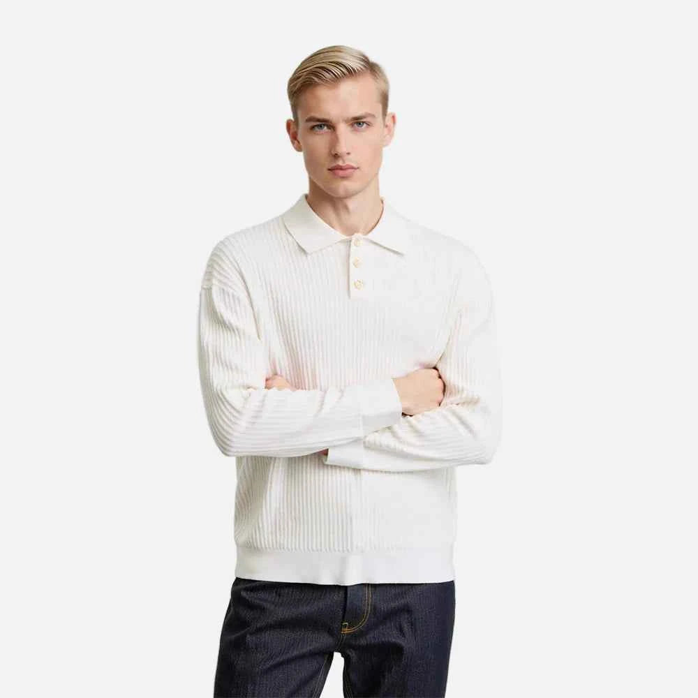 Insulated Slim Fit Knitted Polo Sweater