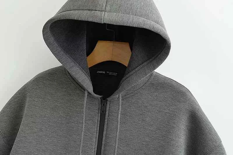 Trendy Cozy Vintage Zipper Hooded Sweatshirt