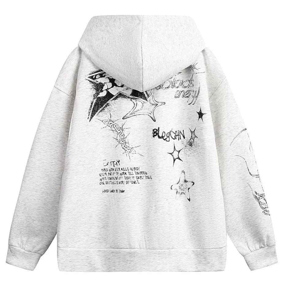 Zip Up Hoodie Bold Graffiti