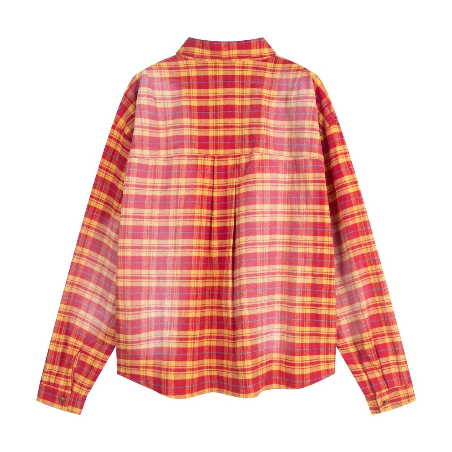 Retro Korean Style Patcwork Trend Flannel Shirt