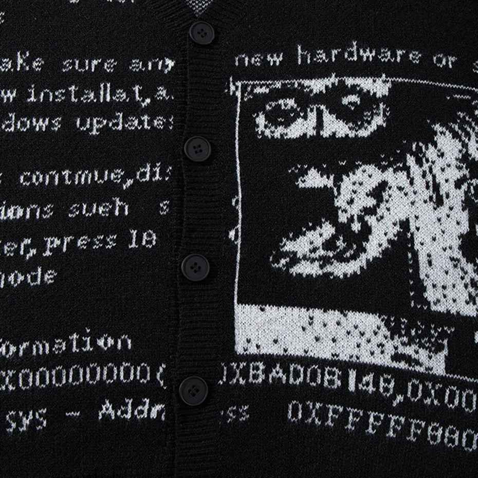 Y2K Gothing Vintage Oversized V-Neck Knit Cardigan