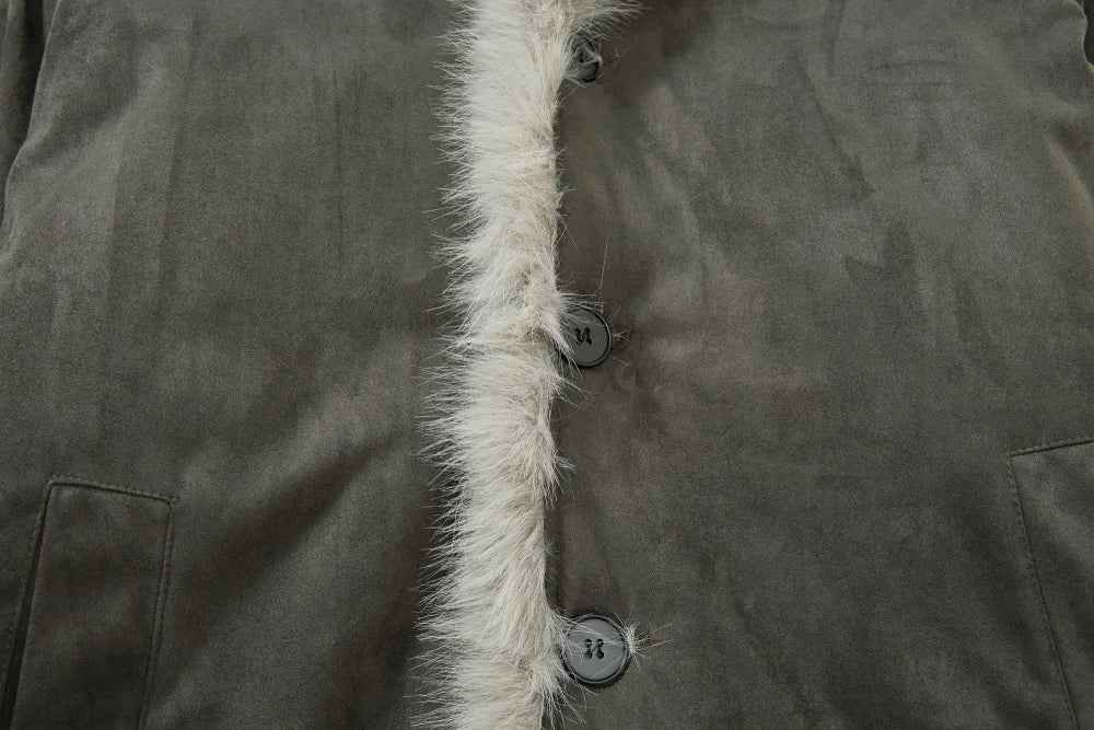 Breathable Single Breasted Faux Fur Jacket