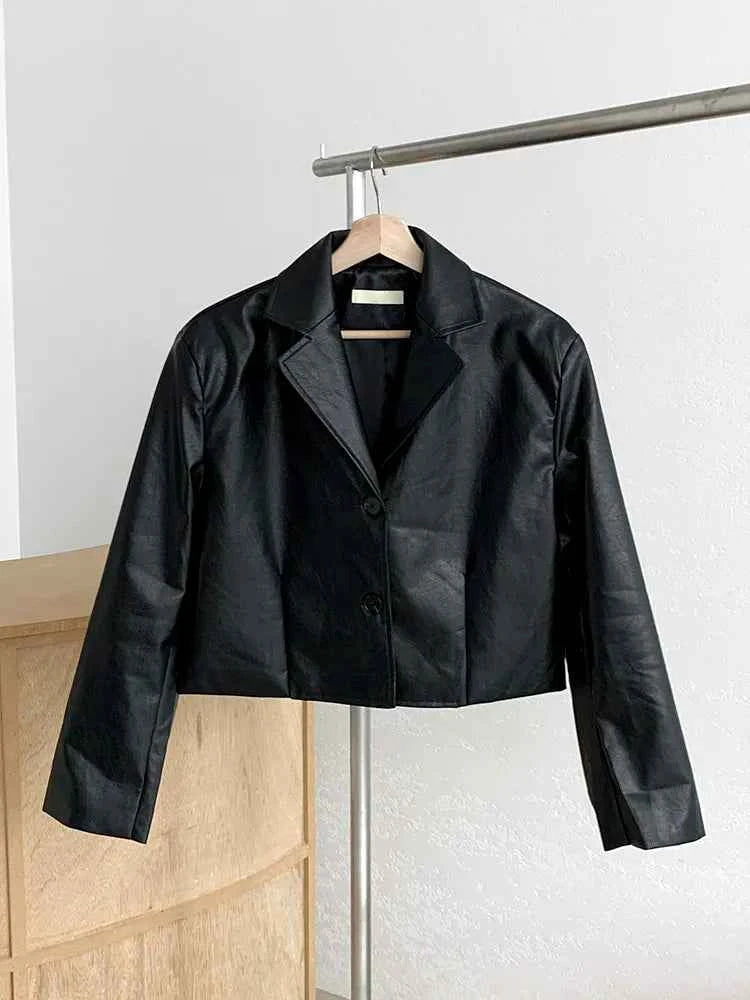 Women Faux Fur Retro Moto Leather Jacket