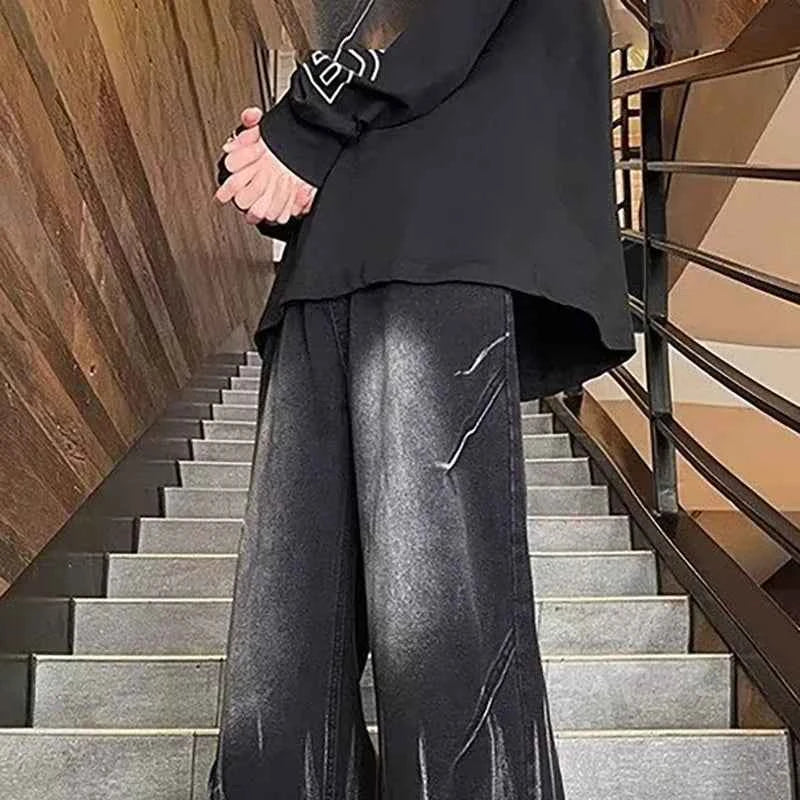 Gothic Winter Dye Denim Straight Leg Jeans