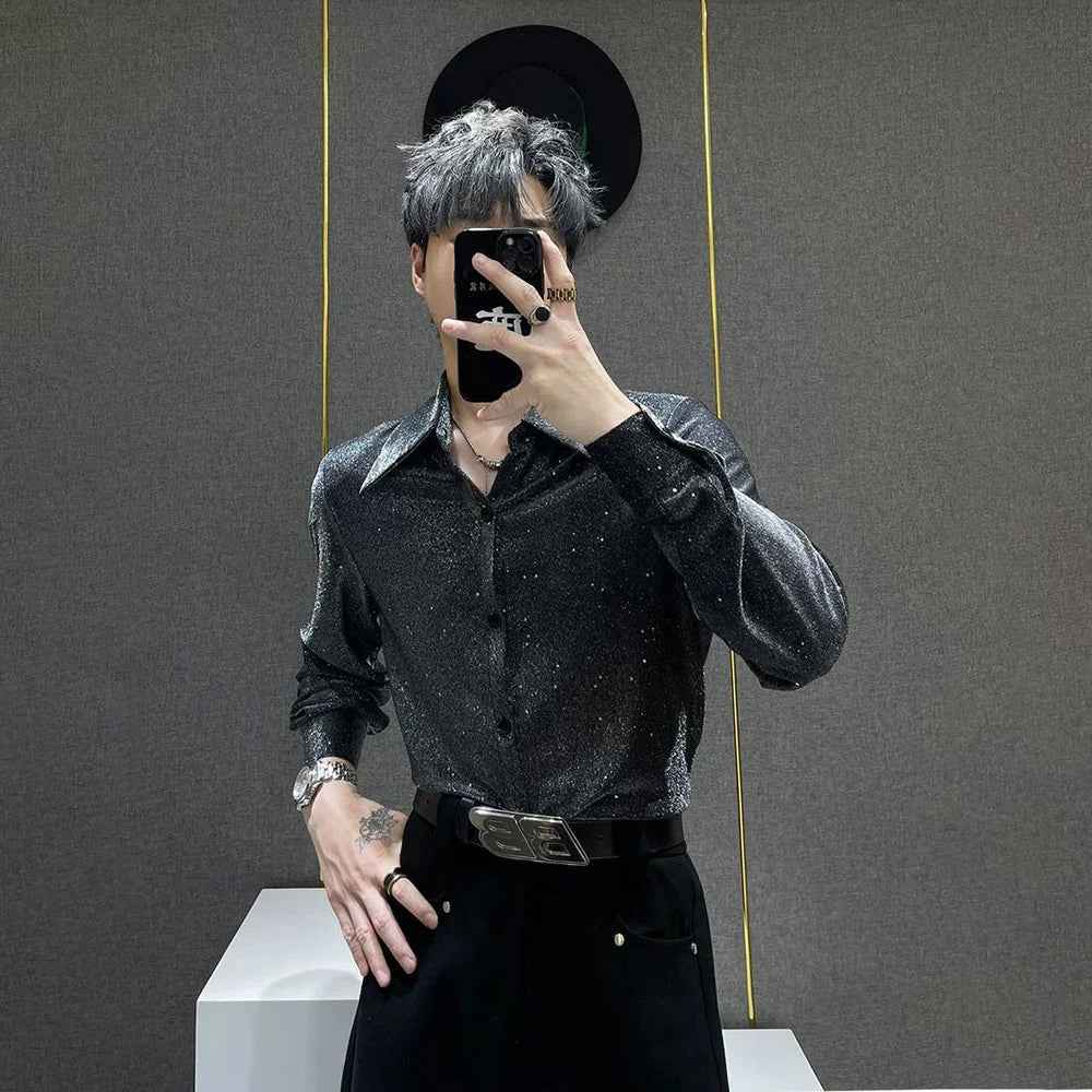 Shiny Gold Stamped Ballroom Shirt