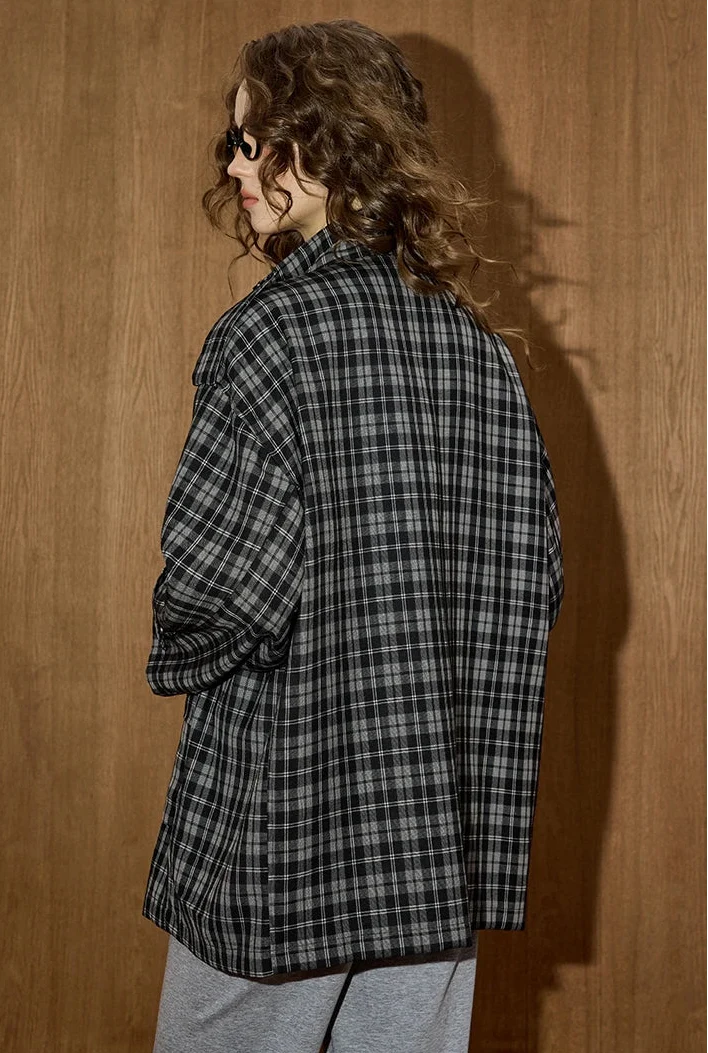 Versatile Vintage Plaid Trench Jacket - Luxuryurbanwear
