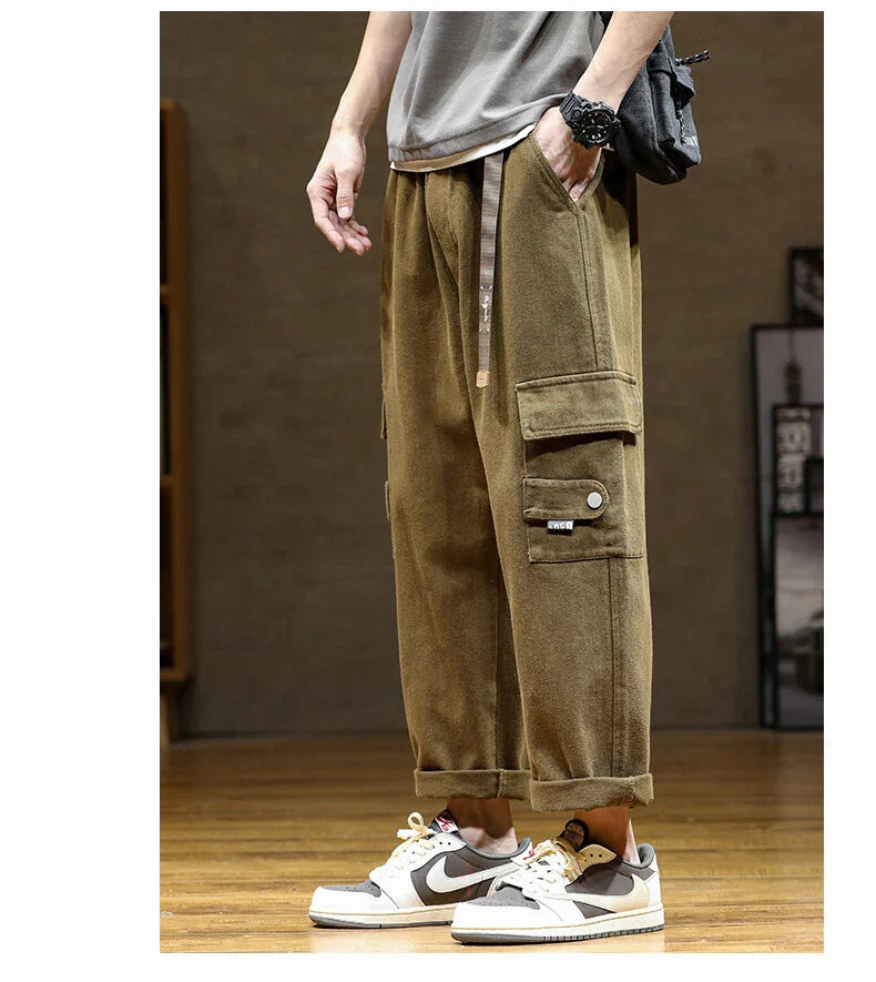 Straight Fit Elastic Ankle Length Pants