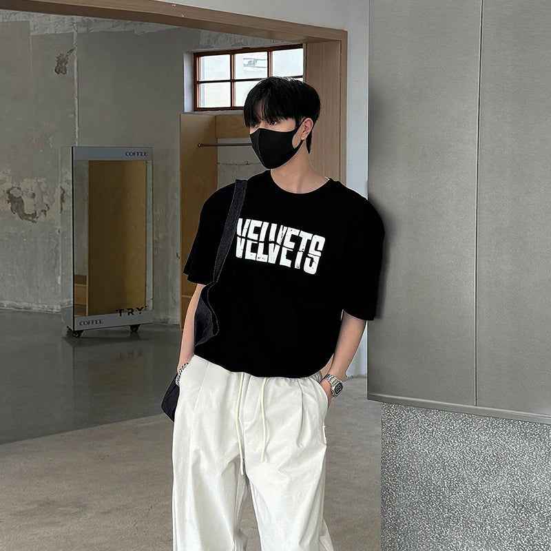 Streetwear Cool Bold Velvets Typography Casual T-Shirt