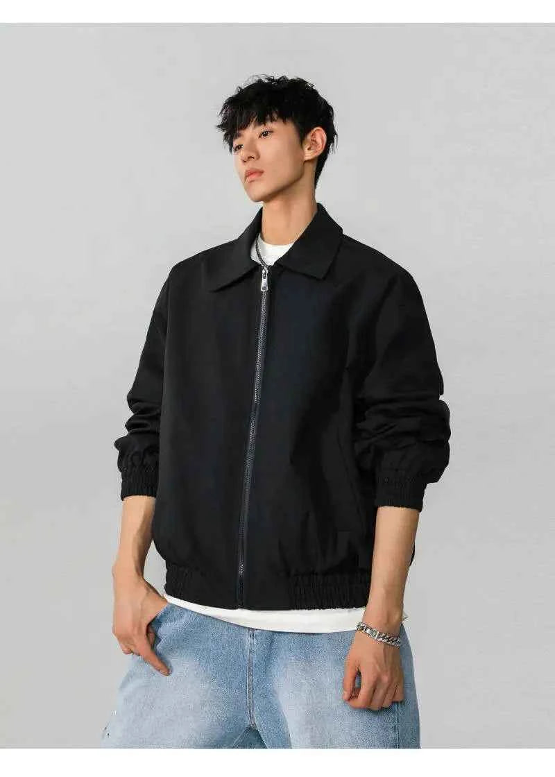 Classic Solid Color Casual Zip-Up Jacket
